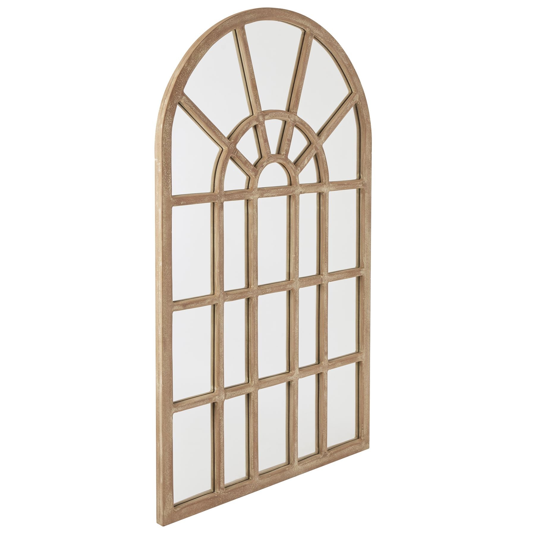 Evoking a classic style, the elegant hard wood, Copgrove collection offers all the elegance of French style furniture combined with contemporary touches. A generously sized arched wall mirror hand crafted from hard wood, this stylish wall mirror will add a new, light and airy aspect to any room.