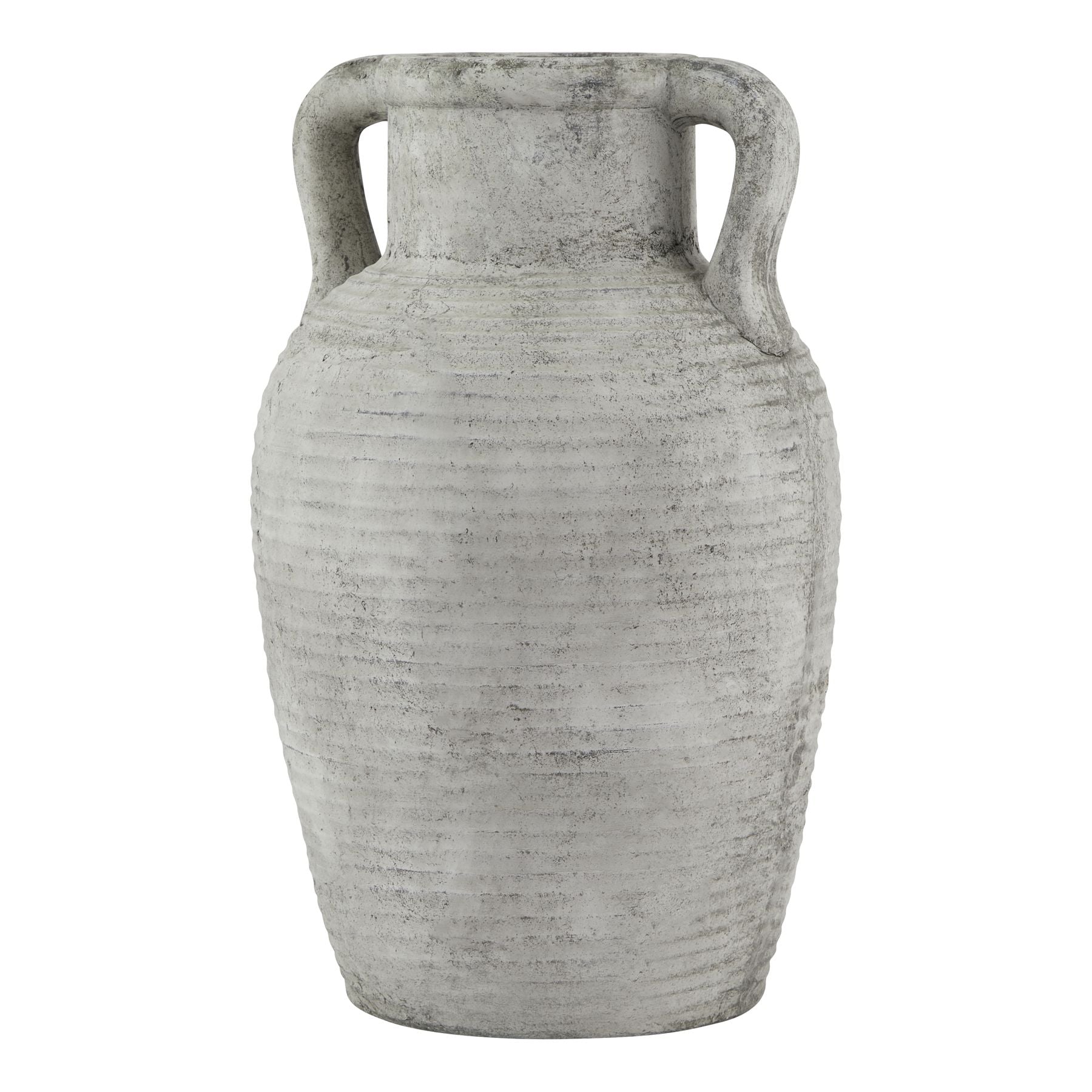  Athena Stone Large Amphora Pot. Masterfully crafted with authentic ribbing and a weathered finish, this Siena amphora pot exudes timeless Mediterranean elegance. 